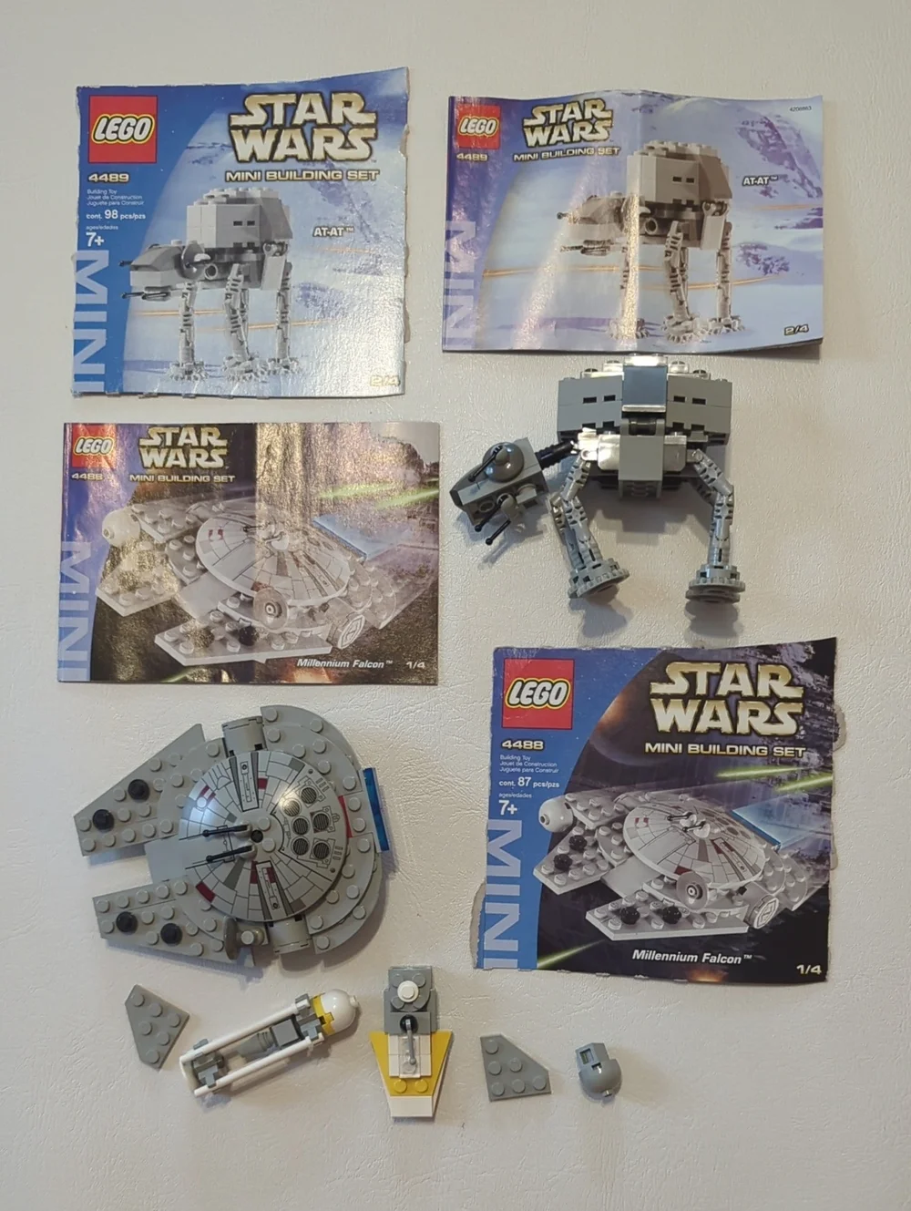 Star Wars Lego Bundle At-At And Millennium Falcon Mini Building Set 4489 4488